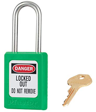 Master Lock S31GRN Cadenas de Consignation en Thermoplastique pour Installations Mécaniques, Vert, Anse 3,8 x 1,6 cm