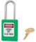 MASTER LOCK Thermoplastisches Sicherheitsvorhängeschloss [Verschiedenschließender] [Grün] - S31GRN - 35 mm breit mit 38 mm hohem Bügel aus Edelstahl und Schlüsselrückhaltung