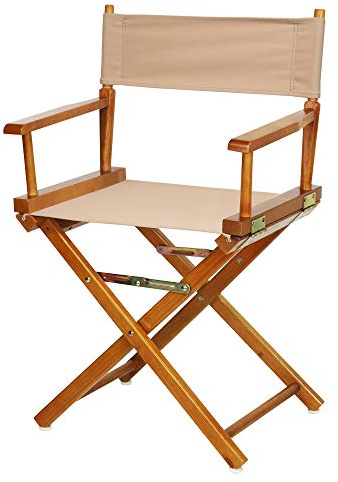 Casual Home Director's Chair ,Honey Oak Frame/Tan Canvas,18 - Classic Height