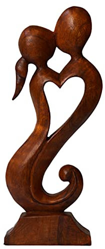 Simandra Holz-Skulptur Fruchtbarkeit, 30 cm I Handgeschnitzte Dekofigur aus schnell nachwachsendem Suar-Holz I Hochzeit, Verlobung etc. I Herkunft: Bali