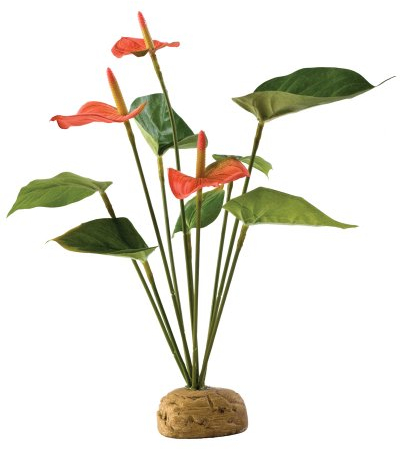 Exo Terra Flamingoblume, künstliche naturgetreue Pflanze für Terrarien, ideal für Regenwaldterrarien