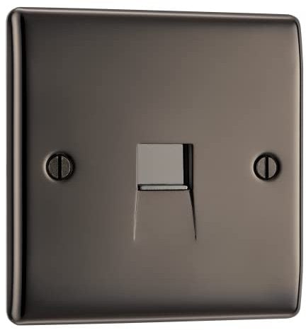 BG Electrical Single Telephone Master Socket, Black Nickel