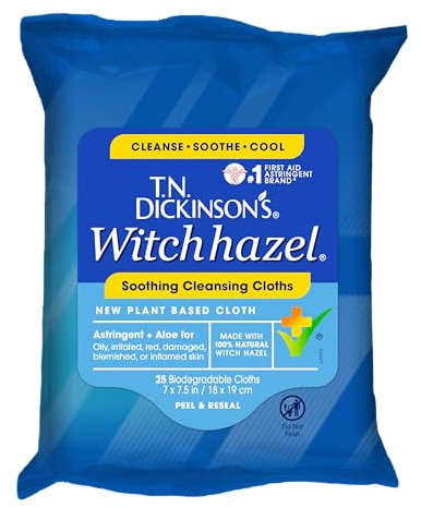T.N. Dickinson's Witch Hazel New Soothing Multi-Use Cleansing Cloth, 25 Count
