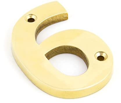 From the Anvil 83716 Numeral 6 - Polished Brass