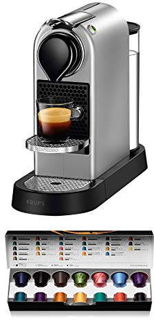 Krups Nespresso XN740B Kapselmaschine New CitiZ, Thermoblock-Heizsystem, 1 L Wasserbehälter, 19 bar, silber