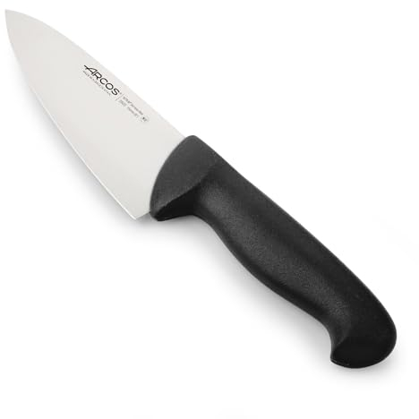 Arcos Couteau de Chef en Acier Inoxydable Nitrum avec Lame de 150 mm – Couteau de Cuisine Professionnel Polyvalent, Poignée Ergonomique en Polypropylène – Couleur Noire, Série 2900