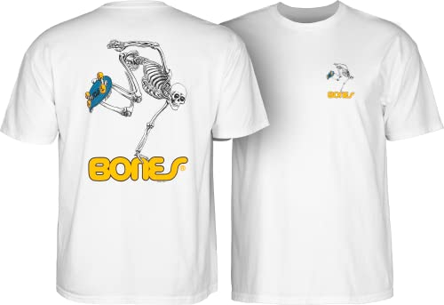 Powell-Peralta Skateboard-T-Shirt, Skelett-Design, Weiß, Größe XXL