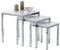 IDIMEX Tables Basses de Salon Luna Tables à café Bouts de canapé Design Moderne Blanc Brillant et Cadre en métal chromé 40 x 45 x 40 cm
