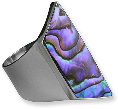 Island Piercings 925er Silber Abalone Perlmutt Ring Silberring grössenverstellbar SR130