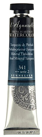 SENNELIER L'Aquarelle French Watercolor, 21ml Tube, S2 Phthalo Turquoise