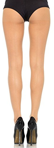 Leg Avenue Women's Plus Size Sheer Backseam Pantyhose, Nude