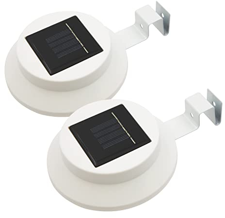 GardenKraft 24280 Solar LED Gutter & Fence Lights/Pack of 2 / Auto-On Functionality/Bright White LEDs/Weatherproof Material
