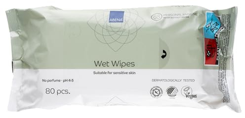 ABENA Pflegetücher – Extra große Feuchttücher (80 Stück), besonders weich und sanft zur empfindlichen Haut, feuchtigkeitsspendend, unparfümiert, dermatologisch getestet – für Babys und Erwachsene