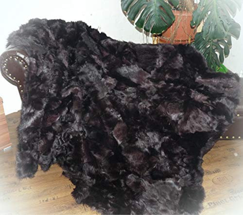 Natur-Fell-Shop Echte Pelzdecke Felldecke Tagesdecke Lammfell braun 160x200cm PD-101