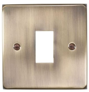 ElekTek Brushed Antique Brass Effect Plated Single Modern Light Switch Metal Cover Plate Conversion - No Wiring or Switch Removal Necessary