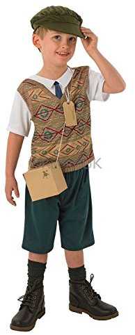 Rubies New Kids World War Evacuee Boy Fancy Dress Costume Childrens Party Outfit - S, Color-blue