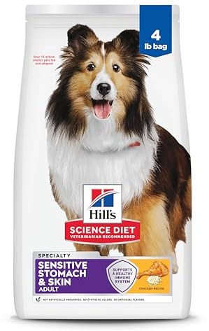 Hill's Science Diet Adult Sensitive Stomach & Skin Dry Dog Food, Chicken, 4 lb. Bag