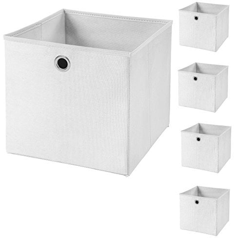 5 Stück Faltbox Weiß 28 x 28 x 28 cm Aufbewahrungsbox faltbar