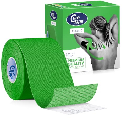 CureTape Kinesiology Tape for Muscle & Joint Pain Waterproof Athletic (Green)