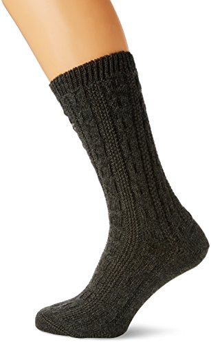 Lusana Trachtensocken Schoppersocken kurz mit Merino-Schurwolle für Herren & Damen | Trachtenschoppersocke mit 6 Zöpfen und verstärkter Ferse und Spitze | Qualität aus Deutschland