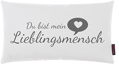Kissen Lieblingsmensch weiß 25x45 cm Made in Germany/Ökotex 100