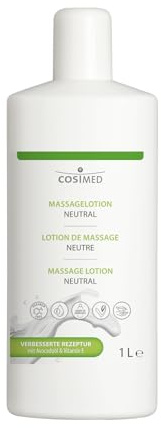 cosiMed Massagelotion neutral | 1000 ml | mit Avocadoöl und Vitamin E | ohne Duftstoffe, ohne Parabene | hautpflegend