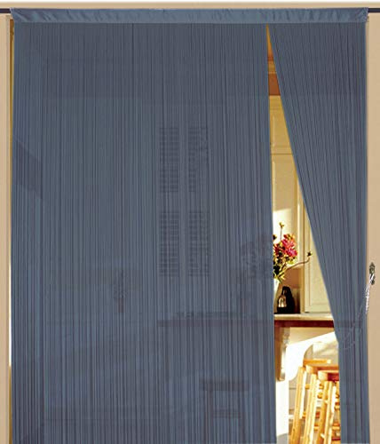 Kaikoon Fadenvorhang Blaugrau 90 cm x 240 cm (BxH) Raumteiler & Türvorhang
