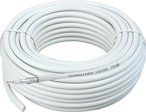 Schwaiger SAT Koaxialkabel unkonfektioniert (7 mm, 75 dB, 50m) weiß