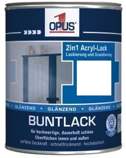 OPUS1 Buntlack wv gl reinweiss 0,75L wasserverdünnbar