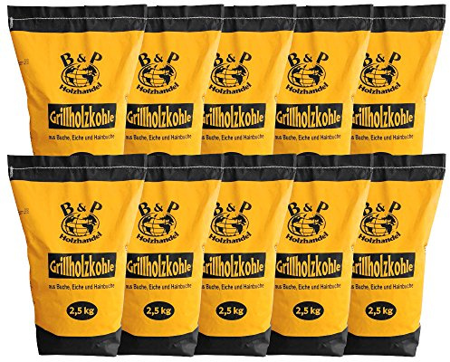 B&P Dienstleistungen und Service 10 x 2,5kg Sack Holzkohle (1,55€/kg)