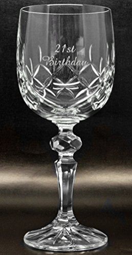 County Engraving Personalised Engraved 220ml 24% Lead Crystal Cut Tall Wine Glass with Gift Box - Enter Your Own Custom Text