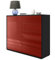 Vladon Sideboard Ben V2, Made in Germany, Kommode mit 1 Tür und 5 Schubladen, Schwarz matt/Bordeaux Hochglanz (79 x 74 x 36 cm)