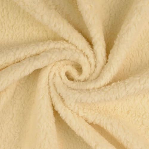 FABRICS-CITY BEIGE PLÜSCH FELL STOFF LOCKE KUNSTFELL PLÜSCHSTOFF STOFFE, 2877(Beige)