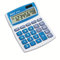 Rexel IB410147 Tischrechner 208X-Blister, Solar-/Batteriebetrieb, Schwenkbares Display, 107 x 134 x 28 mm, lichtgrau/blau