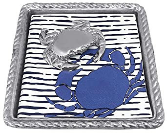 MARIPOSA 2640-C Serviettenbox mit Krabbenseil, 100% recyceltes Aluminium, Silber