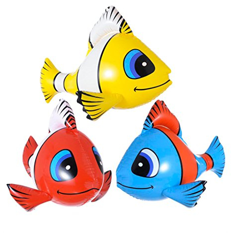 NET TOYS Aufblasbare Deko Fisch Dekofisch Dekofisch Nemo aufblasbar Dekoration Sommerdeko Pooldeko
