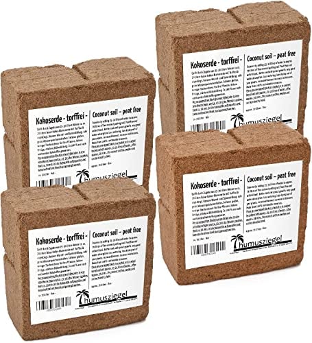 Humusziegel 280 L Kokos-Erde - Blumenerde aus Kokosfaser - Hochbeet Erde - Kokos Ziegel gepresst - natürlich & torffrei - geeignet als Palmenerde, Erde für Zimmerpflanzen, Topferde