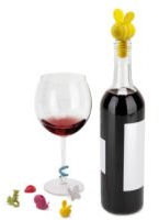 Bella-Vita Dapo Umbra Flaschenverschluss und Glasmarkierer Biene 7 teilig Geschenk Verschluss