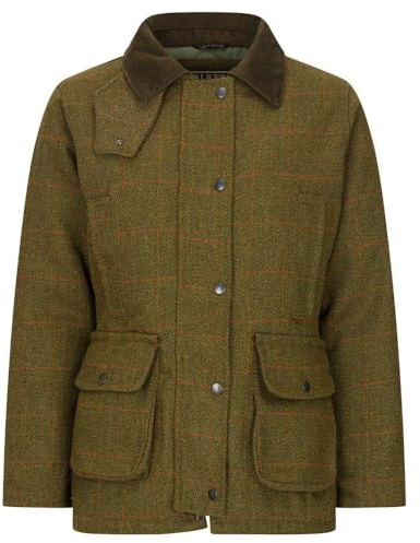 WALKER AND HAWKES - Giacca da Tiro Derby Tweed Hazelwood da Donna - Salvia Scuro - 36