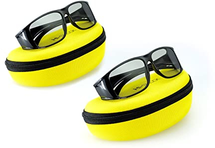 2x Hi-SHOCK passive 3D-Brille für 4K 3D TV kompatibel mit LG, Grundig, Philips oder AG-F420 / PTA417 / TDG500P / TY-EP3D20E / PX1821E-1TVA | inkl. Dualcase [ Polarisations-3D-Technologie]