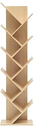 Rebecca Mobili Libreria ad Albero stile scandinavo, libreria moderna 10 ripiani, marrone, legno mdf, casa e ufficio - Misure: 160 x 44,5 x 22 cm (HxLxP) - Art. RE4792