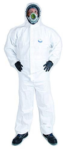 Buzo Desechable WEESAFE Tipo 5 y 6 Cat.III EN14126 Agentes Biológicos T.XL Blanco
