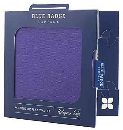 Blue Badge Co Fabric Hologram Safe Wallet, Disabled Parking Permit Cover Holder Includes Timer Clock, Made in The UK, Disabled Badge Holder for Car Purple