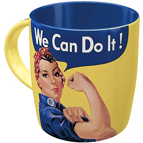 Nostalgic-Art Retro Kaffee-Becher, 330 ml, We can do it – Geschenk-Idee für starke Frauen, Keramik-Tasse, Vintage Design