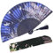 OMyTea Sakura Chinese/Japanese Women Hand Held Silk Folding Fans with Bamboo Frame - With a Fabric Sleeve for Protection (WZS-1)