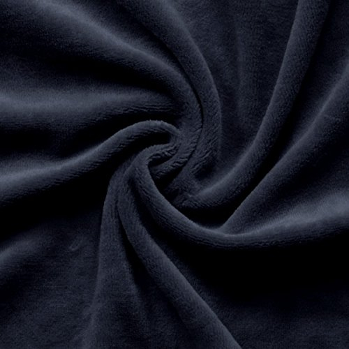 STOFFKONTOR Nicki Baumwollstoff Stoff – kuschelweicher Wohlfühlstoff, Kinderstoff - Meterware, Farbe Marine-Blau – zum Nähen von Kinderkleidung, Hausanzügen, Kissen uvm