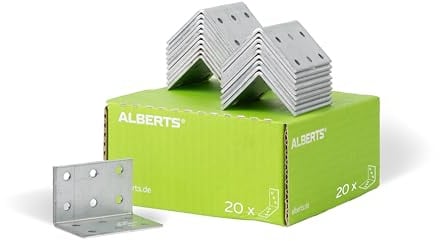 Alberts 339067 Lochplattenwinkel | sendzimirverzinkt | 40 x 40 x 60 mm | 20er Set