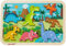 Janod Chunky-Puzzle aus Holz, Dinosaurier, 7 Teile, Entwicklung der Feinmotorik und Konzentration, ab 18 Monaten, J07054