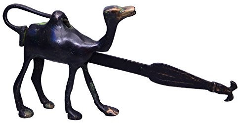 Purpledip Brass Antique Finish Lock (Padlock) & Push Key: Unique Camel Design (10366)