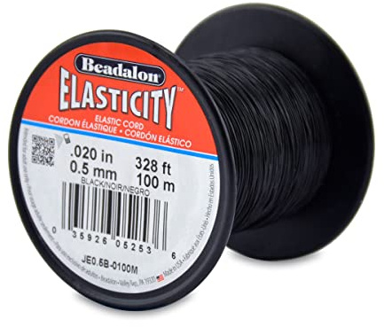 Beadalon 0.5 mm 100 m Elasticity, Black